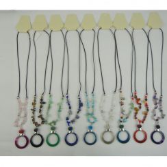 Long Semi Stone Beads Big Circlee Pendants Women Necklaces