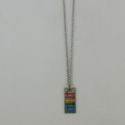 Geometric Rectangle Cross Print Pendant Long Links Chains Necklaces