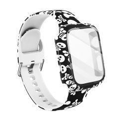 Skull Printing Silicone Smartwatch Band Strap Adjustable Watchband Wristband  for Apple I Watch