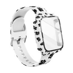 Cute Puppy Footprint Print Silicone Smartwatch Band Strap Adjustable Watchband for Apple I Watch