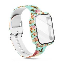 Yellow Rose Print Silicone Adjustable Smartwatch Band Strap  Watchband Wristband  for Apple I Watch 4.5.6