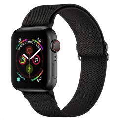  Adjustable Black Color Polyester Watch Band Strap for Apple Watch