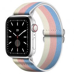 Adjustable Polyester Tricolor Stripe Watch Band Strap for Apple Watch