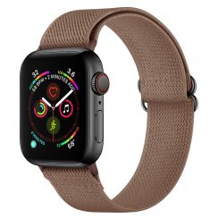 Adjustable Brown Polyester Watch Band Strap for Apple Watch