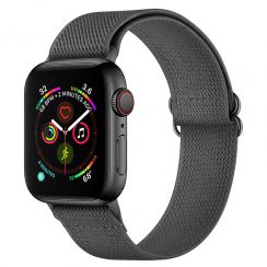 Adjustable Dk Grey Nylon Watch Band Strap For Apple Watch 1-7