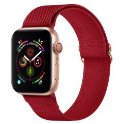 Adjustable Burgundy Nylon Watch Band Strap For Apple Watch 1-7